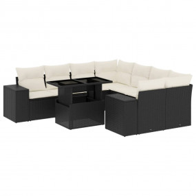 Garden Sofa Set Black, Cream White
