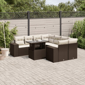 Garden Sofa Set Brown, Cream White