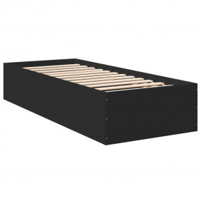 Bed Frame Black Engineered wood, Plywood Twin Modern Be...
