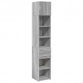 Slim Storage Cabinet Grey Sonoma Engineered Wood Slim