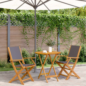 Bistro Set Anthracite Solid acacia wood, 100% polyester...