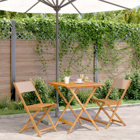 Bistro Set Taupe Solid acacia wood, 100% polyester Comp...