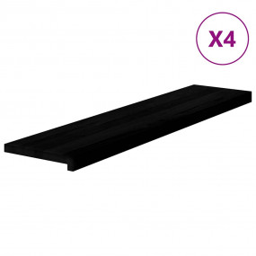 Stair Tread Set of 4 Dark brown Solid oak wood