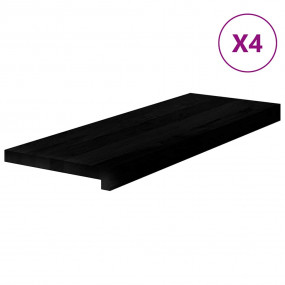 Stair Tread Set of 4 Dark Brown Solid Oak Wood 27.6x11....
