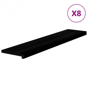 Stair Tread Set of 8 Dark brown Solid oak wood 47.2 x 1...