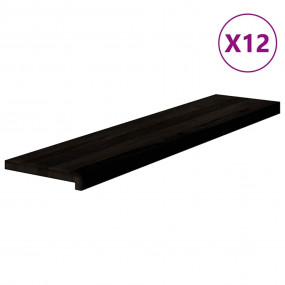 Stair Tread Set of 12 Dark brown Solid oak wood