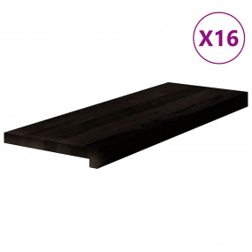 Stair Tread Set of 16 Dark brown Solid oak wood 27.6x9....