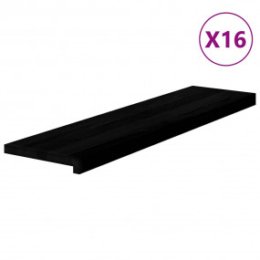 Stair Tread Set of 16 Dark brown Solid oak wood