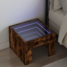 Bedside Table Smoked oak Engineered wood, glass Small