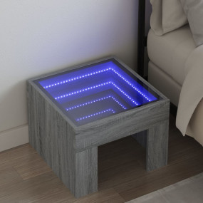 Bedside Table Gray sonoma Engineered wood, glass Small