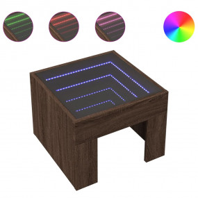 Bedside Table Brown oak Engineered wood, glass Compact ...