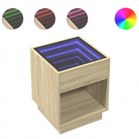 Bedside Table Sonoma Oak Engineered wood, glass 15.7 in