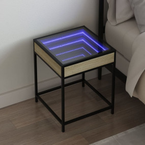Bedside Table Sonoma Oak Engineered Wood, Glass, Steel ...