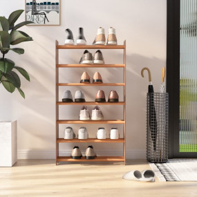 Shoe Rack Brown Engineered wood Medium Shoe Rack Rectan...