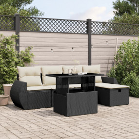 Garden Sofa Set Black, Cream white