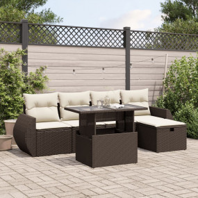 Garden Sofa Set Brown, Cream White