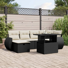 Garden Sofa Set Black, Cream White