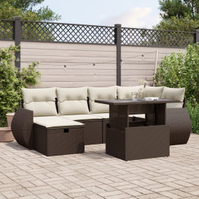 Garden Sofa Set Brown, Cream white