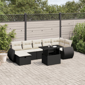 Garden Sofa Set Black, Cream White