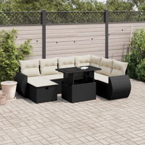 Garden Sofa Set Black, Cream White
