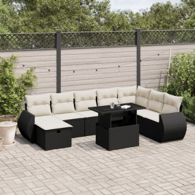 Garden Sofa Set Black, Cream white