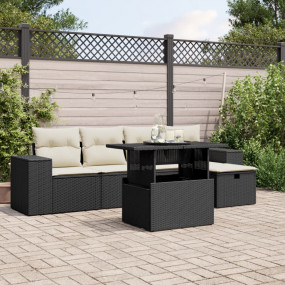Garden Sofa Set Black, Cream White