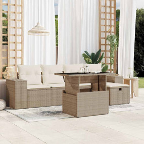 Garden Sofa Set Beige and Cream White