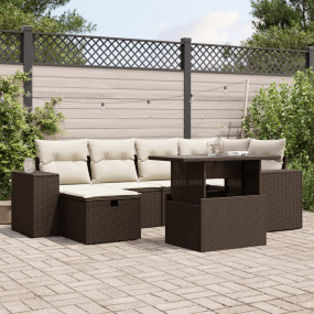 Garden Sofa Set Brown PE rattan Large Modular Garden So...
