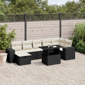 Garden Sofa Set Black, Cream White