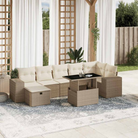 Garden Sofa Set Beige and Cream White