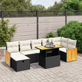 Garden Sofa Set Black, Cream White