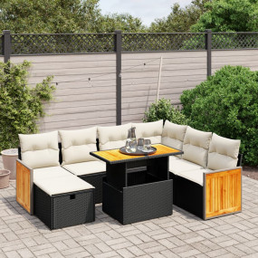 Garden Sofa Set Black PE rattan Adjustable and customiz...