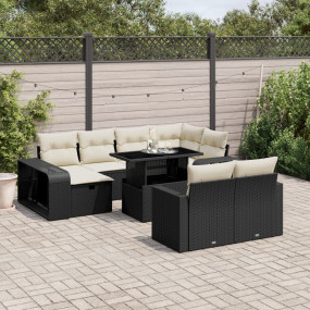 Garden Sofa Set Black, Cream White