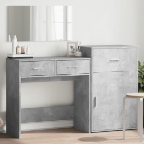 Dressing Table Set Concrete Grey Engineered Wood Medium