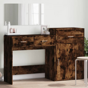 Dressing Table Set Smoked Oak Engineered wood, glass Me...