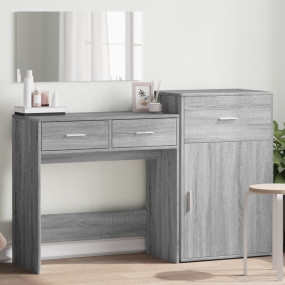 Dressing Table Set Grey sonoma Engineered wood, glass M...