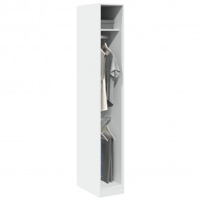 Wardrobe White Engineered Wood Compact Wardrobe Rectang...
