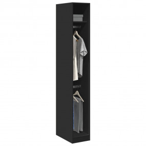 Wardrobe Black Engineered Wood Compact Wardrobe Rectang...
