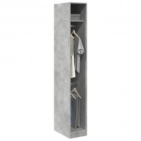 Wardrobe Concrete Grey Engineered Wood Compact Wardrobe