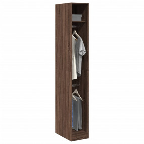 Wardrobe Brown oak Engineered wood Compact Wardrobe Rec...