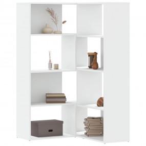 Corner Bookcase White Engineered Wood Medium Corner Boo...