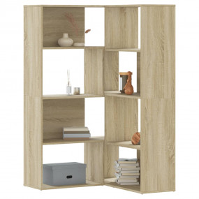 Corner Bookcase Sonoma oak Engineered wood 4-Tier Corne...