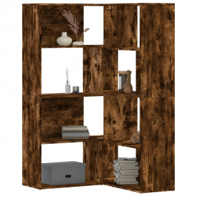 Corner Bookcase Smoked Oak Engineered Wood Large