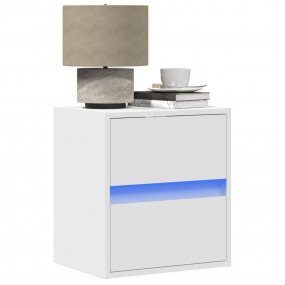 Wall-mounted Bedside Cabinet Set of 2 White Engineered ...