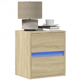 Wall-mounted Bedside Cabinet Set of 2 Sonoma Oak Engine...