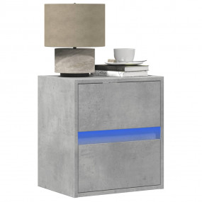Wall-mounted Bedside Cabinet Concrete gray Engineered w...