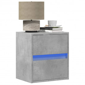 Wall-mounted Bedside Cabinet Set of 2 Concrete grey Eng...