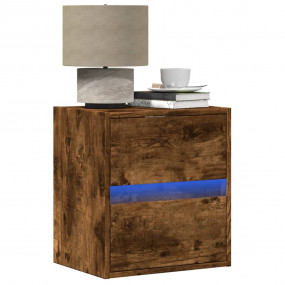 Wall-mounted Bedside Cabinet Smoked Oak Engineered wood...
