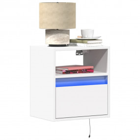 Wall-mounted Bedside Cabinet White Engineered wood Comp...