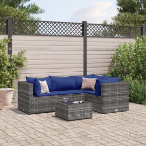Patio Lounge Set Gray Glass Standard Adjustable Feet